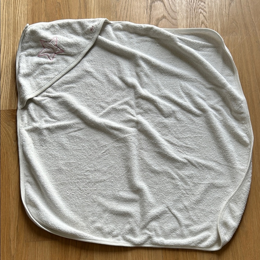 Organic Baby/toddler Hooded Towel with Star Embroidery and beach poncho towel!